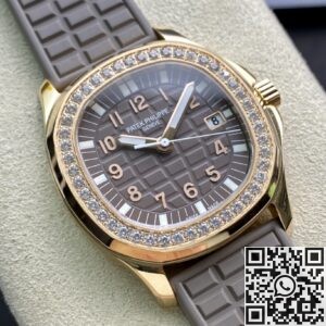 PPF Factory Replica Patek Philippe Aquanaut 5068R Women’s Rose Gold Diamond Watch