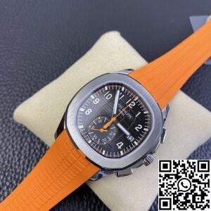 OM Factory Replica Patek Philippe Aquanaut 5968A-001 Orange Rubber Strap