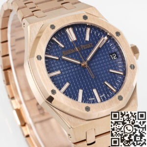 APS Factory Replica Audemars Piguet Royal Oak 15510OR.OO.1320OR.03 Rose Gold Blue Dial Watch