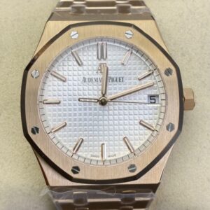 ZF Factory Replica Audemars Piguet Royal Oak 15500 Rose Gold White Dial Watch