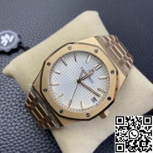 ZF Factory Replica Audemars Piguet Royal Oak 15500 Rose Gold White Dial Watch