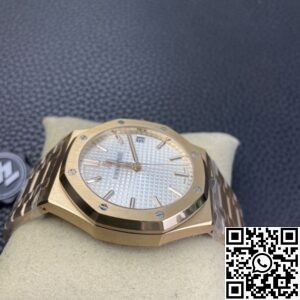 ZF Factory Replica Audemars Piguet Royal Oak 15500 Rose Gold White Dial Watch