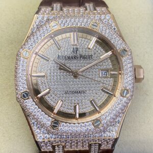 GS Factory Replica Audemars Piguet Royal Oak 15402OR Rose Gold Diamond Watch