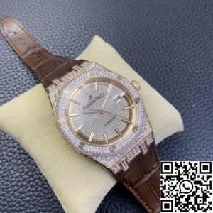 GS Factory Replica Audemars Piguet Royal Oak 15402OR Rose Gold Diamond Watch