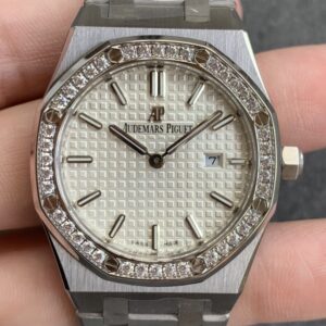 JF Factory Replica Audemars Piguet Royal Oak 67651ST.ZZ.1261ST.01 Silver Diamond Watch
