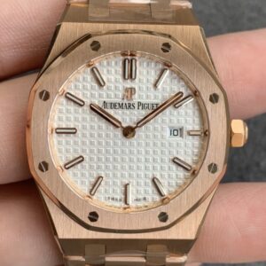 JF Factory Fake Audemars Piguet Royal Oak 67651ST Full Rose Gold Watch