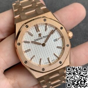 JF Factory Fake Audemars Piguet Royal Oak 67651ST Full Rose Gold Watch