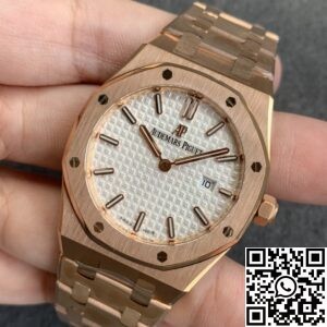 JF Factory Fake Audemars Piguet Royal Oak 67651ST Full Rose Gold Watch