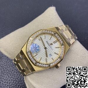 JF Factory Replica Audemars Piguet Royal Oak 67651SR Gold Diamond Watch