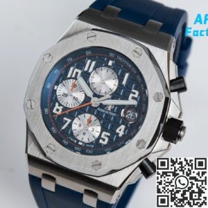 APF Factory Fake Audemars Piguet Royal Oak Offshore 26470ST.OO.A027CA.01 Blue Rubber Strap