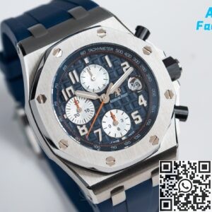 APF Factory Fake Audemars Piguet Royal Oak Offshore 26470ST.OO.A027CA.01 Blue Rubber Strap
