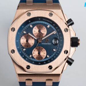 APF Factory Replica Audemars Piguet Royal Oak Offshore 26238OR Rose Gold Blue Dial Watch