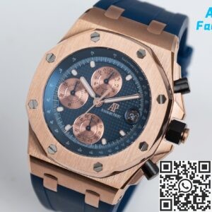 APF Factory Replica Audemars Piguet Royal Oak Offshore 26238OR Rose Gold Blue Dial Watch