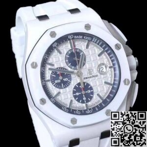 APF Factory Fake AP Royal Oak Offshore 26402CB.OO.A010CA.01 White Panda Plate Watches