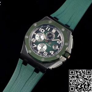 APF Factory Replica AP Royal Oak Offshore 26405CE.OO.A056CA.01 Smoked Green Panda Plate Watches