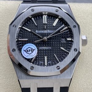 APS Factory Replica Audemars Piguet Royal Oak 15400 Black Dial Rubber Strap