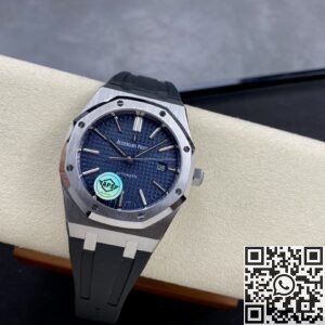 APS Factory Fake AP Royal Oak 15400 Blue Dial Rubber Strap Watches