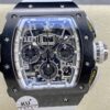 KU Factory Fake Richard Mille RM011-03 Black Ceramic Bezel White Rubber Strap