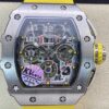 KV Factory Replica Richard Mille RM011-03 Titanium Shell Yellow Rubber Strap