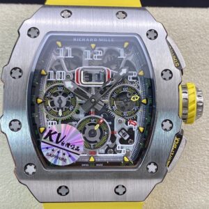 KV Factory Replica Richard Mille RM011-03 Titanium Shell Yellow Rubber Strap