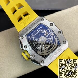 KV Factory Replica Richard Mille RM011-03 Titanium Shell Yellow Rubber Strap