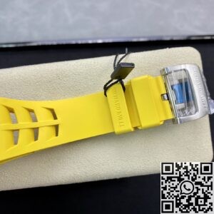 KV Factory Replica Richard Mille RM011-03 Titanium Shell Yellow Rubber Strap