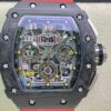 KV Factory Replica Richard Mille RM011-03 Carbon Fiber Case With Red Rubber Strap