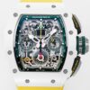 KV Factory Replica Richard Mille RM11 White Ceramic Yellow Rubber Strap