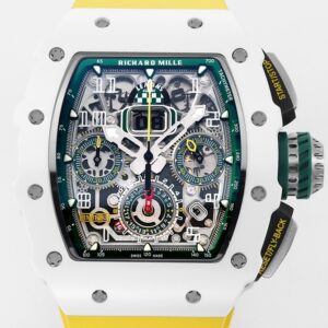 KV Factory Replica Richard Mille RM11 White Ceramic Yellow Rubber Strap