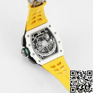 KV Factory Replica Richard Mille RM11 White Ceramic Yellow Rubber Strap