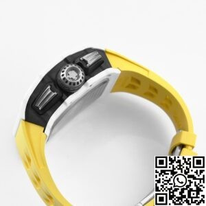 KV Factory Replica Richard Mille RM11 White Ceramic Yellow Rubber Strap