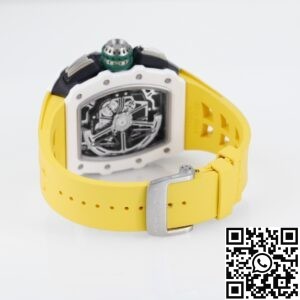 KV Factory Replica Richard Mille RM11 White Ceramic Yellow Rubber Strap