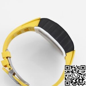 KV Factory Replica Richard Mille RM11 White Ceramic Yellow Rubber Strap