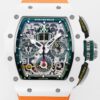 KV Factory Replica Richard Mille RM11 White Ceramic Orange Rubber Strap