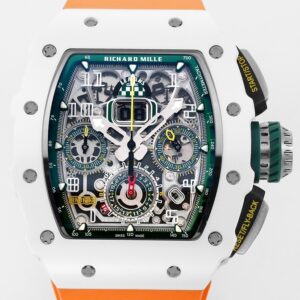 KV Factory Replica Richard Mille RM11 White Ceramic Orange Rubber Strap