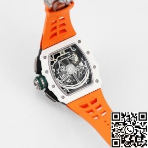KV Factory Replica Richard Mille RM11 White Ceramic Orange Rubber Strap