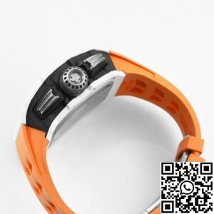 KV Factory Replica Richard Mille RM11 White Ceramic Orange Rubber Strap