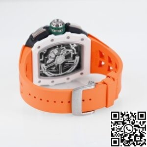 KV Factory Replica Richard Mille RM11 White Ceramic Orange Rubber Strap