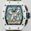 KV Factory Fake Richard Mille RM11 White Ceramic Camouflage Rubber Strap