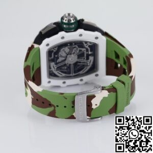 KV Factory Fake Richard Mille RM11 White Ceramic Camouflage Rubber Strap