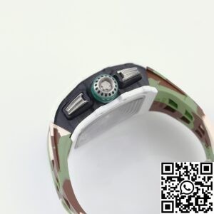 KV Factory Fake Richard Mille RM11 White Ceramic Camouflage Rubber Strap