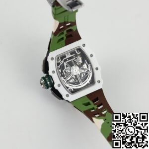 KV Factory Fake Richard Mille RM11 White Ceramic Camouflage Rubber Strap