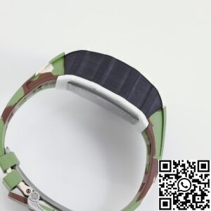 KV Factory Fake Richard Mille RM11 White Ceramic Camouflage Rubber Strap