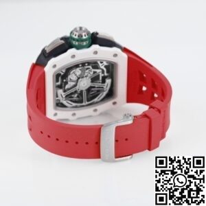 KV Factory Fake Richard Mille RM11 White Ceramic Red Rubber Strap Watch