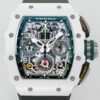 KV Factory Replica Richard Mille RM11 White Ceramic Black Rubber Strap