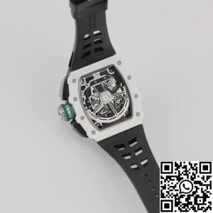 KV Factory Replica Richard Mille RM11 White Ceramic Black Rubber Strap