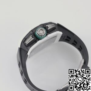 KV Factory Replica Richard Mille RM11 White Ceramic Black Rubber Strap