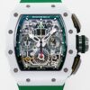 KV Factory Replica Richard Mille RM11 White Ceramic Green Rubber Strap