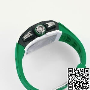 KV Factory Replica Richard Mille RM11 White Ceramic Green Rubber Strap