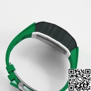 KV Factory Replica Richard Mille RM11 White Ceramic Green Rubber Strap